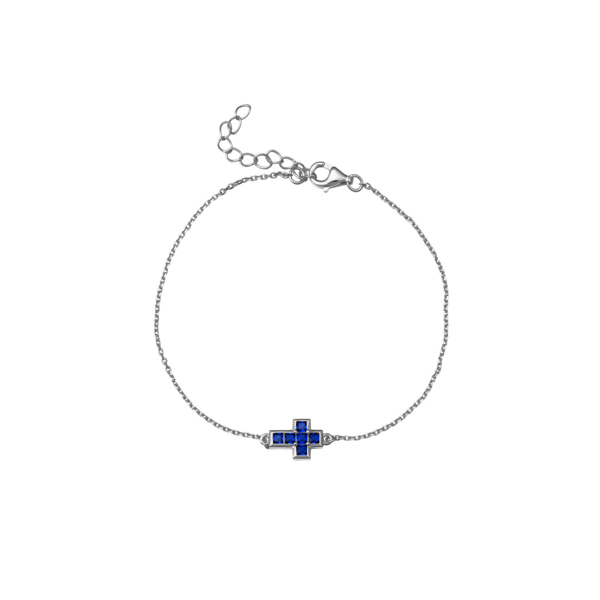Cross Bracelet  - Zirconia - Gold Plated and Rhodium Silver