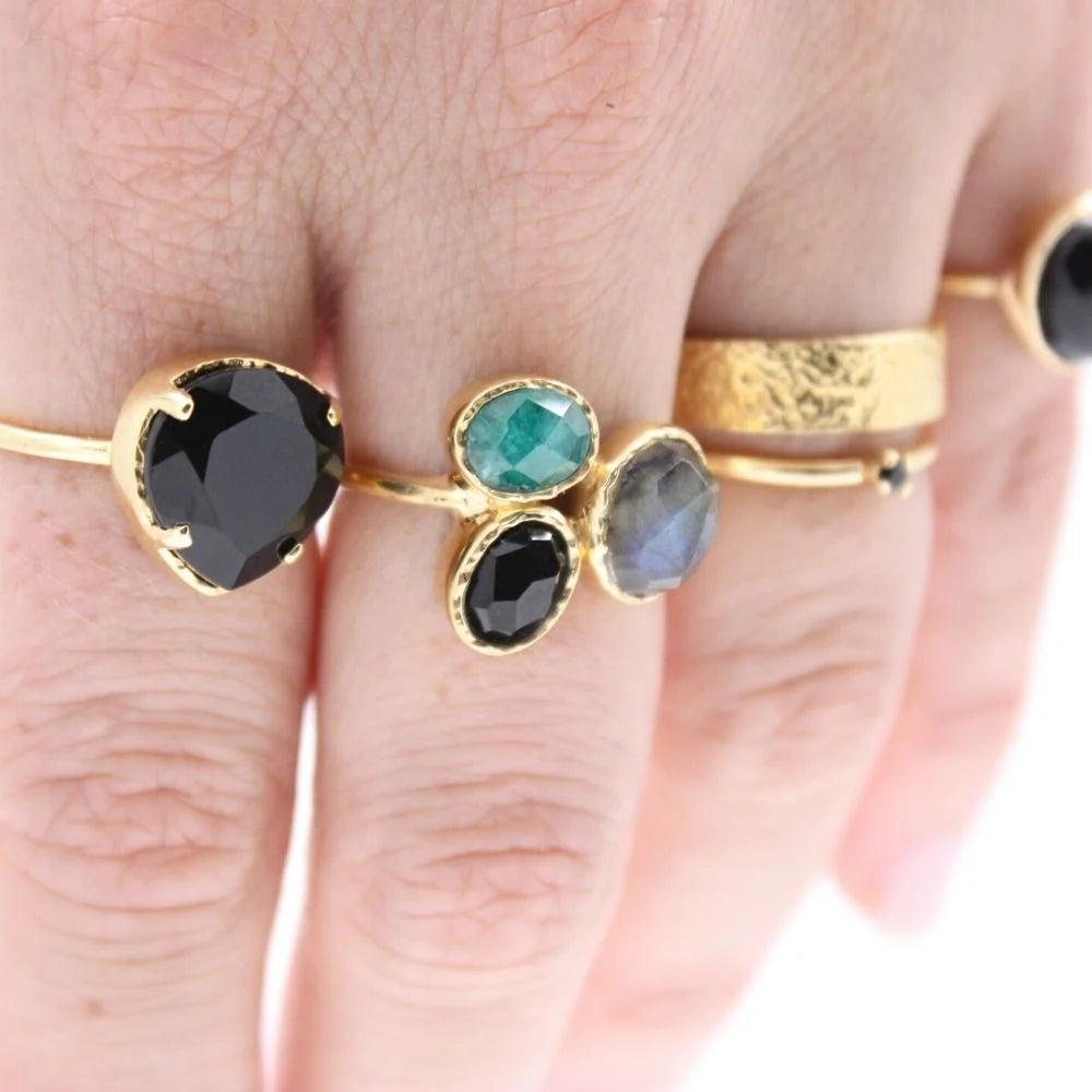 Trio of Stone - Gold Plated