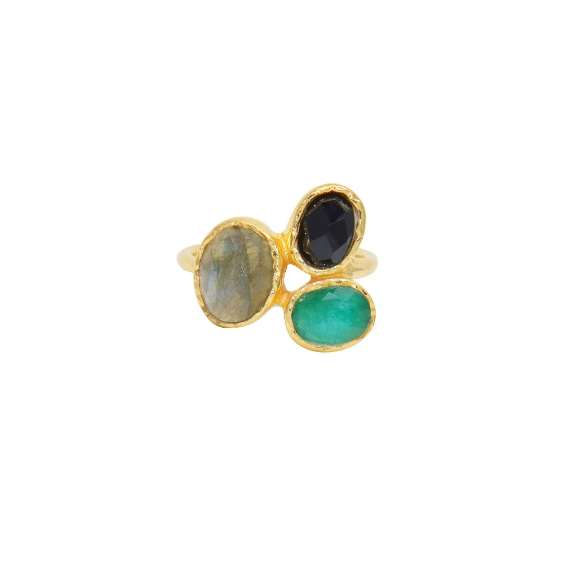 Trio of Stone - Gold Plated