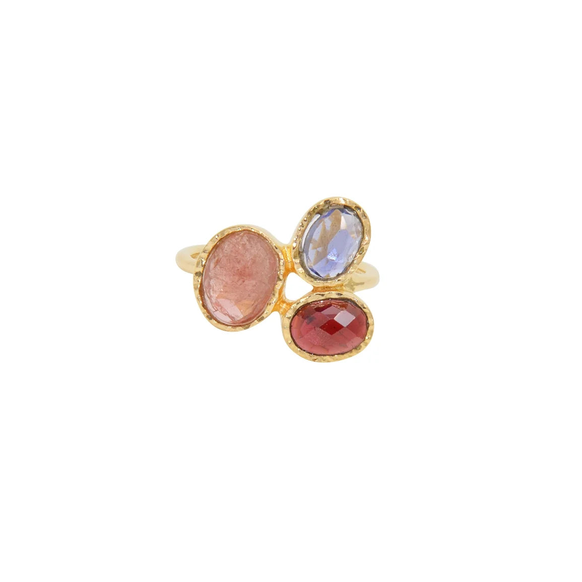 Trio of Stone - Gold Plated