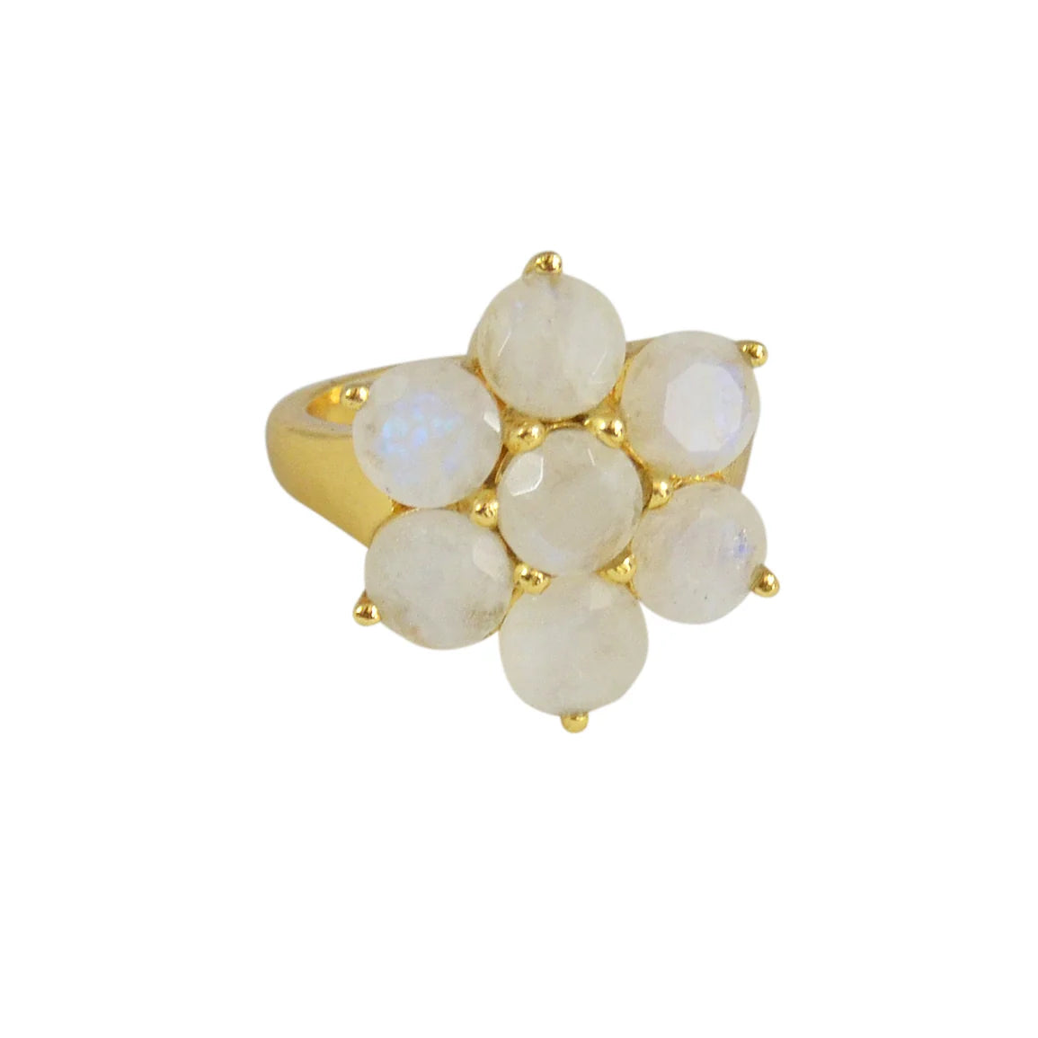 Flower Ring - Gold Plated - Gemstone