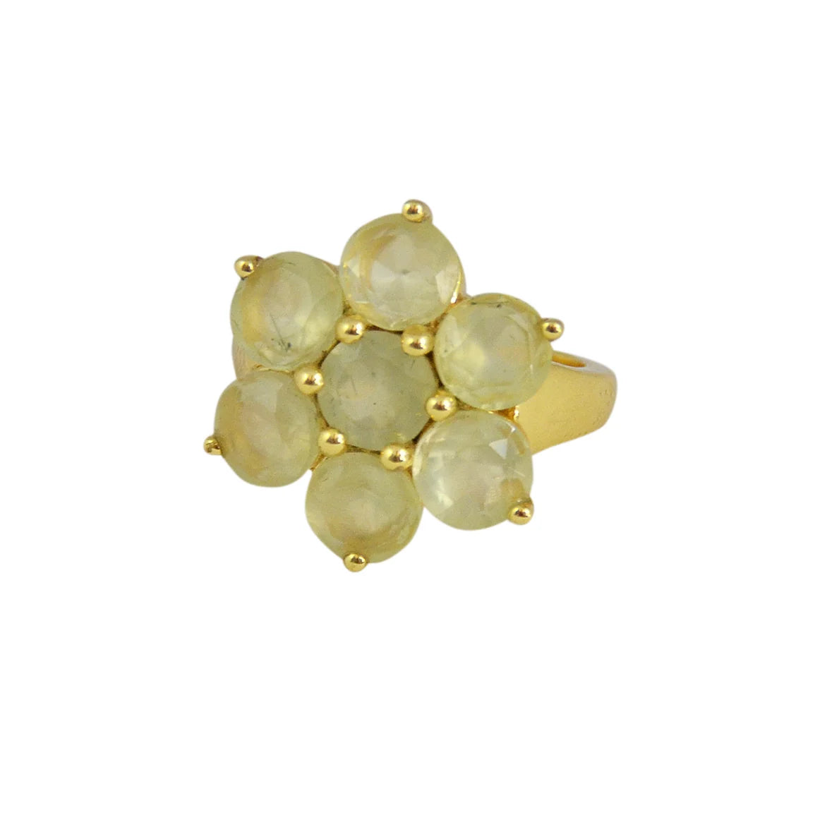 Flower Ring - Gold Plated - Gemstone