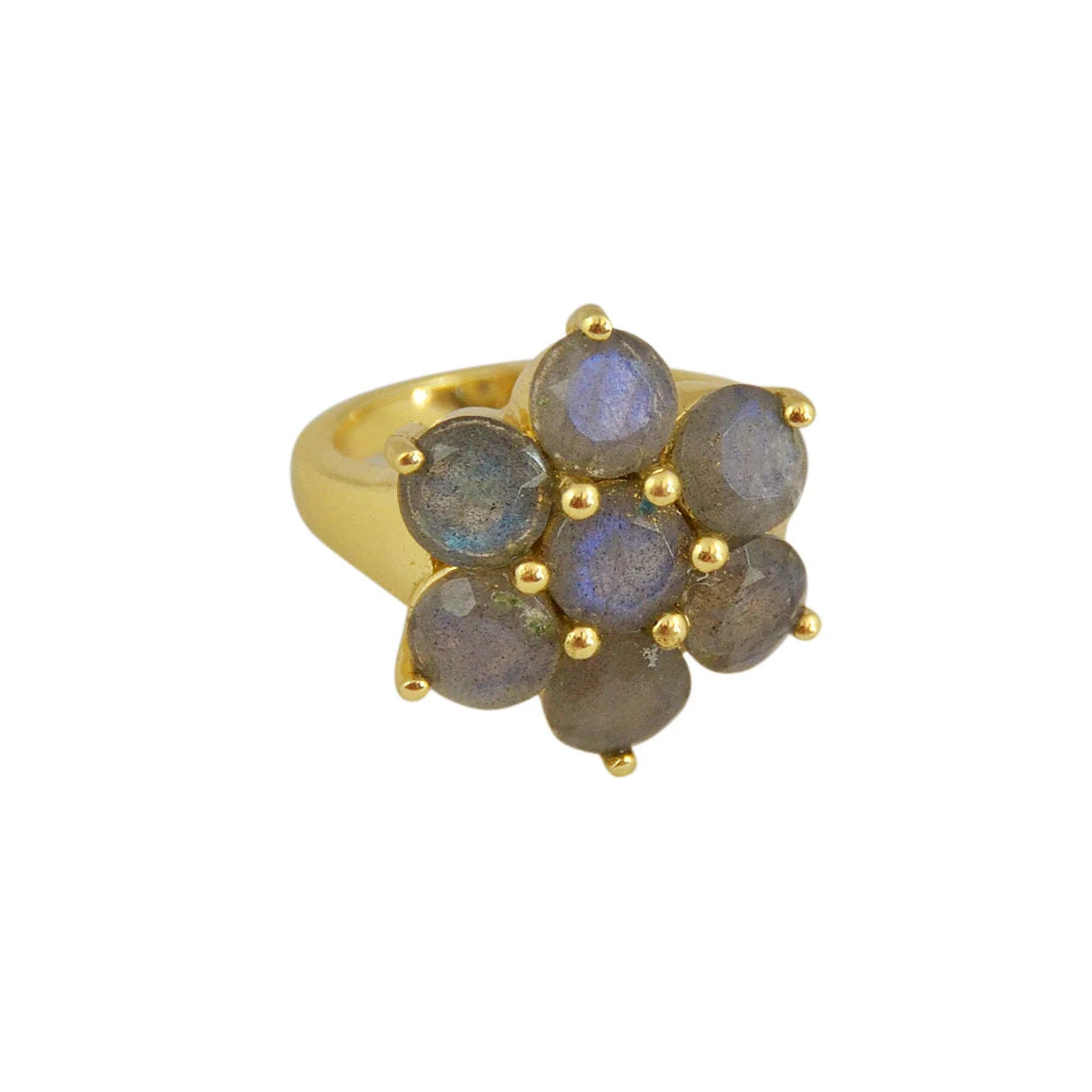 Flower Ring - Gold Plated - Gemstone