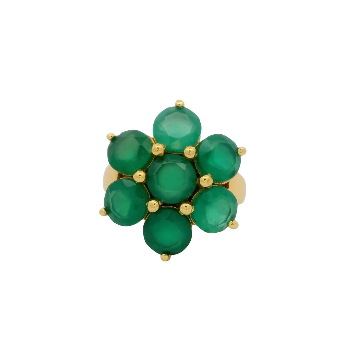 Flower Ring - Gold Plated - Gemstone
