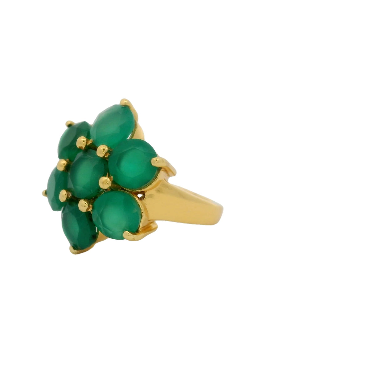 Flower Ring - Gold Plated - Gemstone