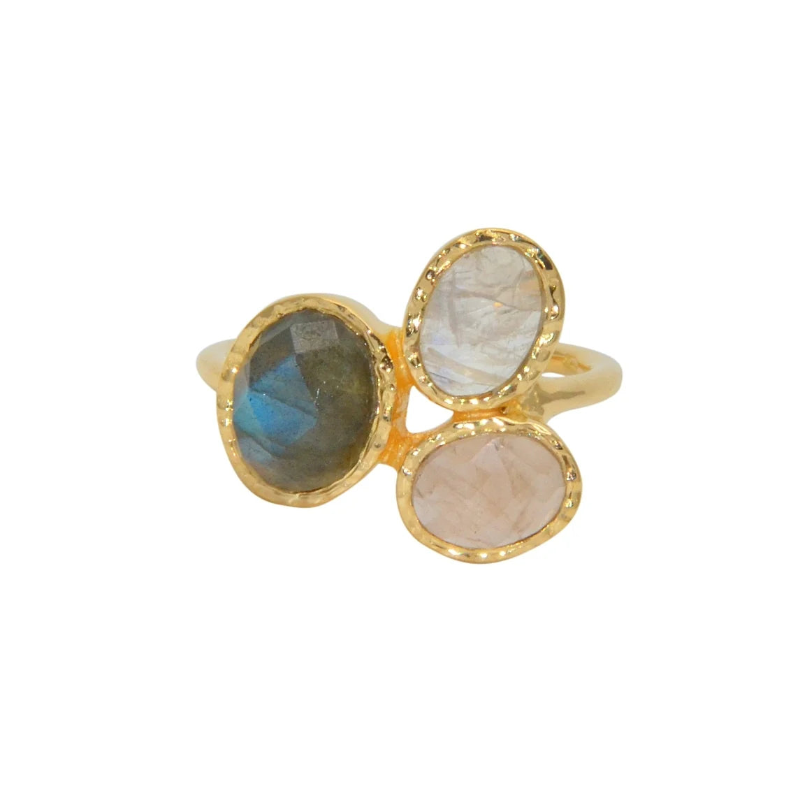 Trio of Stone - Gold Plated