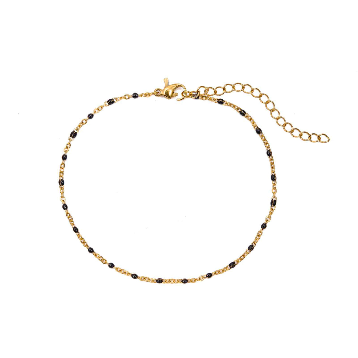Steel Anklet - Enamel -  Gold Plated