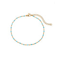 Steel Anklet - Enamel -  Gold Plated