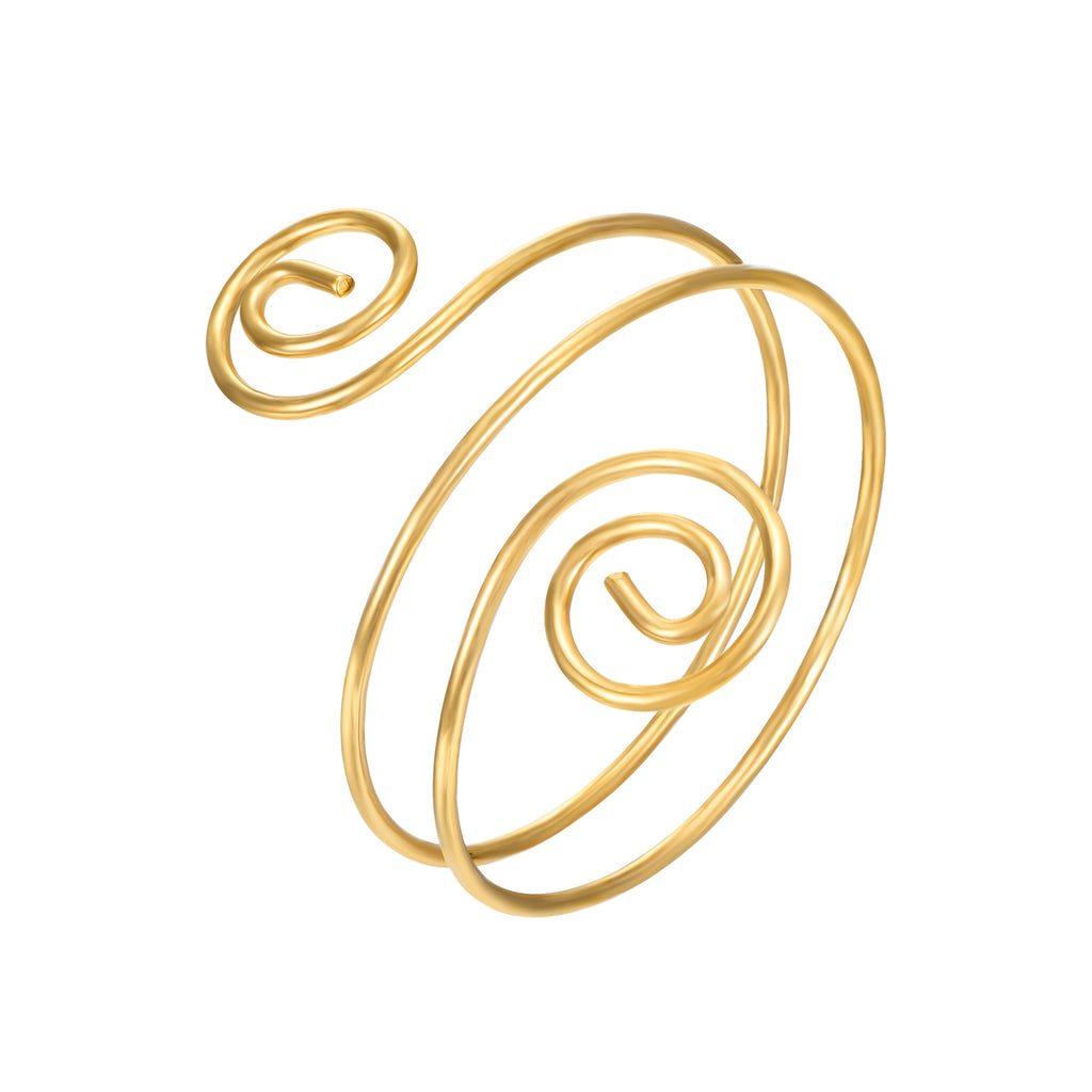Steel Armlet - Adjustable Spiral - Color Gold